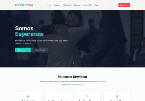 Página web corporativa a medida desarrollada con Python y PostgreSQL - Desarrollo backend profesional para iglesia